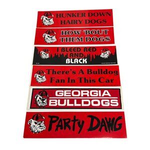 6 Vintage Georgia Bulldogs bumper stickers Decals
